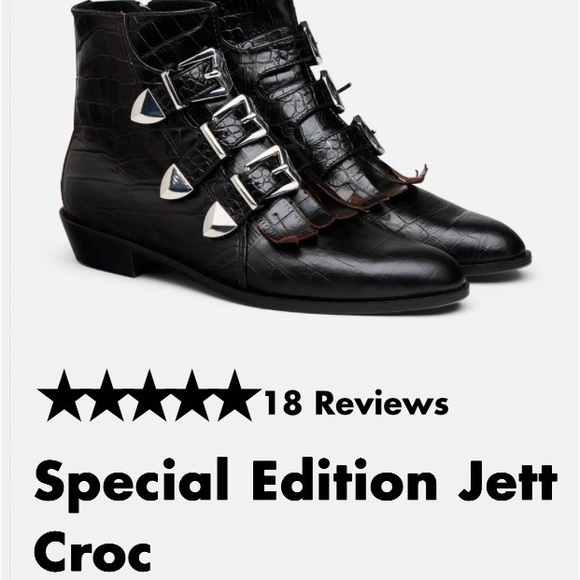 Modern Vice Black Jett Croc Ankle Boots *Special Edition (Seen on Mickey - Love) - Picture 15 of 15